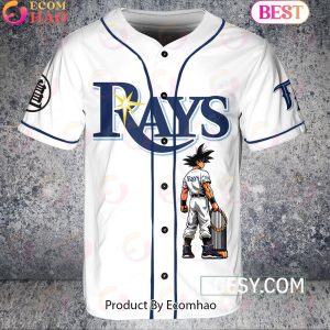Tampa Bay Rays Dragon Ball Son Goku Baseball Jersey White Pipping
