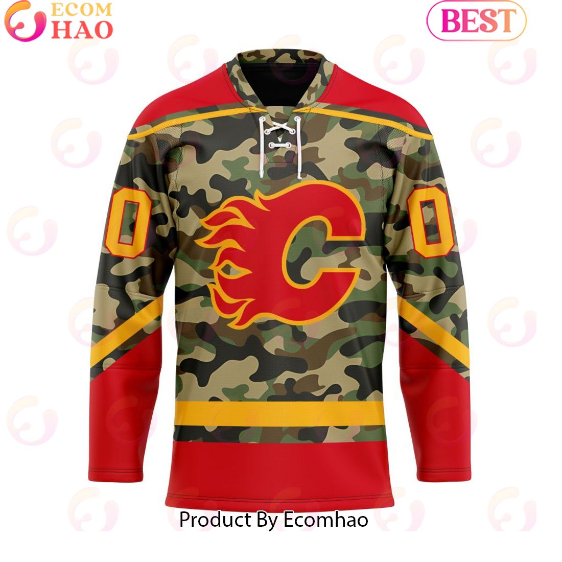 Personalized NHL Calgary Flames Special Camo Design Hockey Jersey