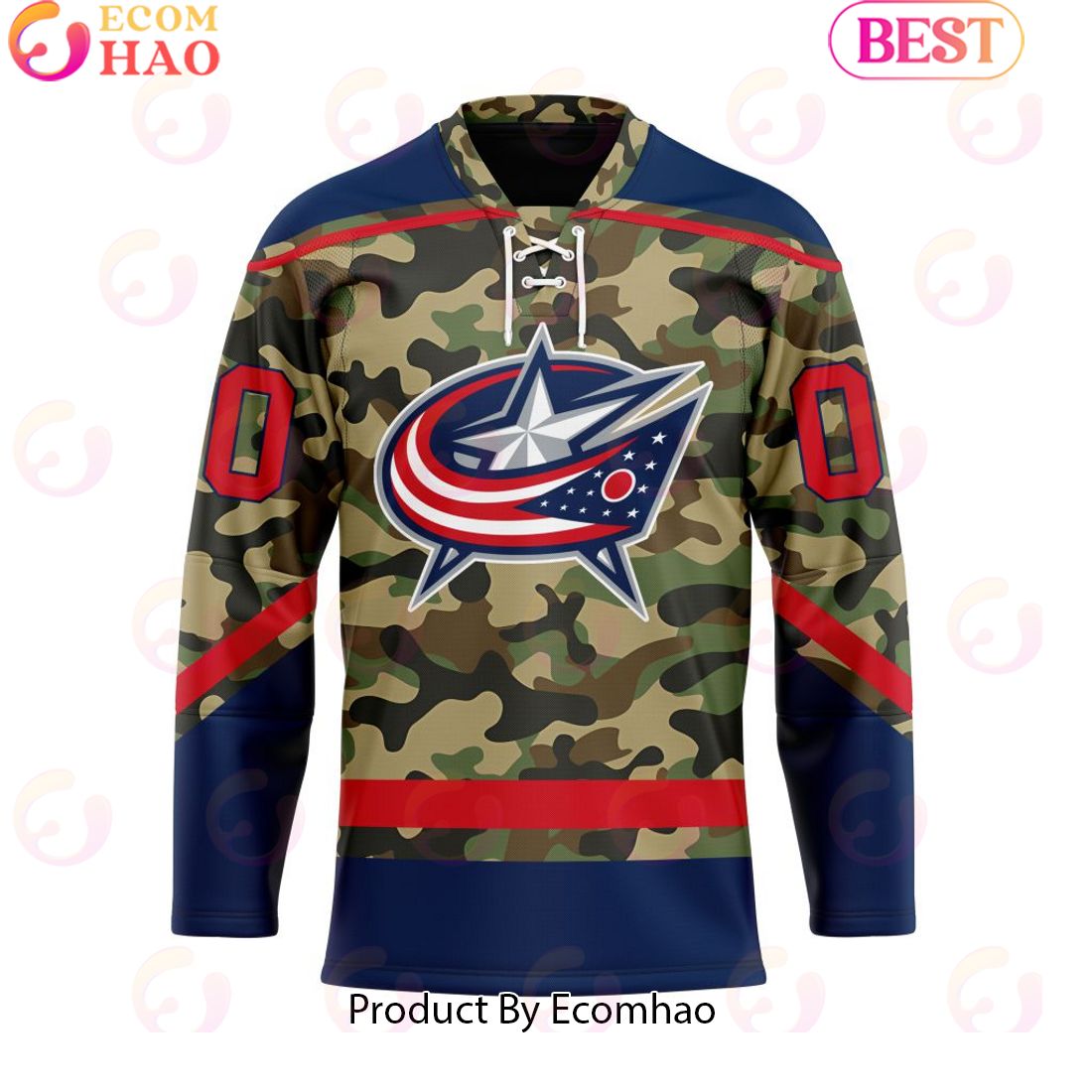 Personalized NHL Columbus Blue Jackets Special Camo Design Hockey Jersey