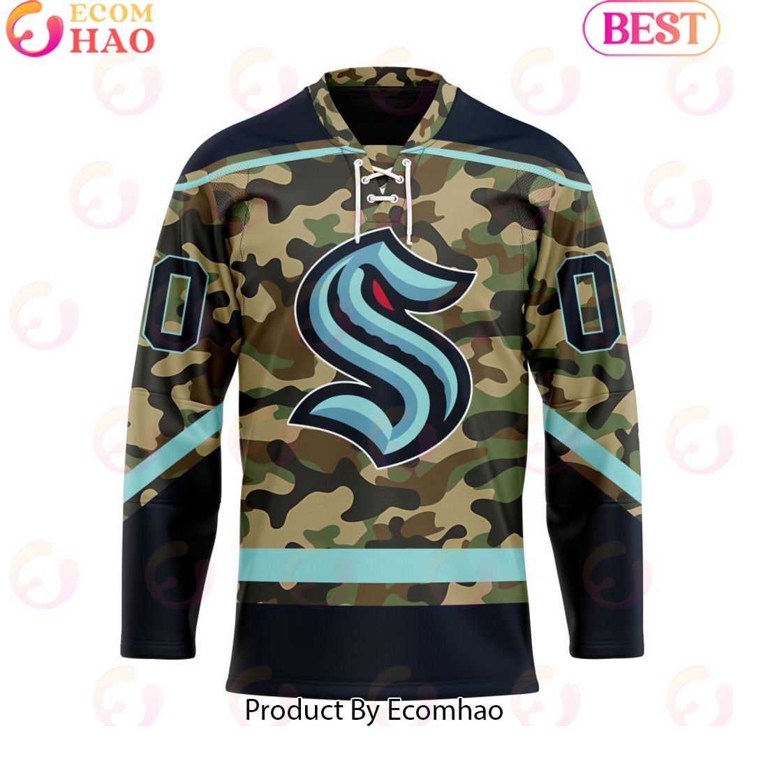 Personalized NHL Seattle Kraken Special Camo Design Hockey Jersey