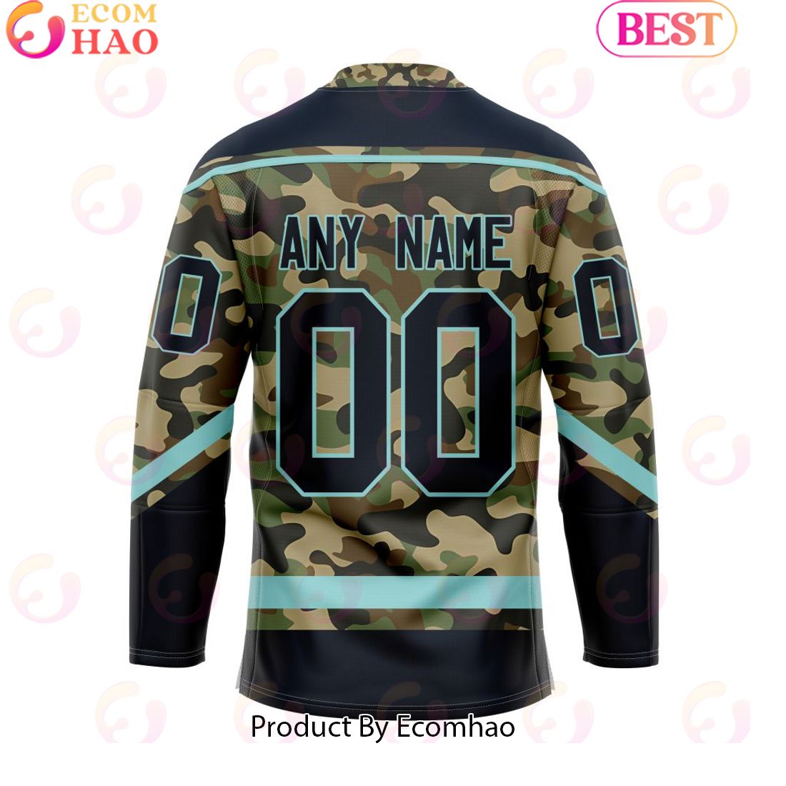 Personalized NHL Seattle Kraken Special Camo Design Hockey Jersey