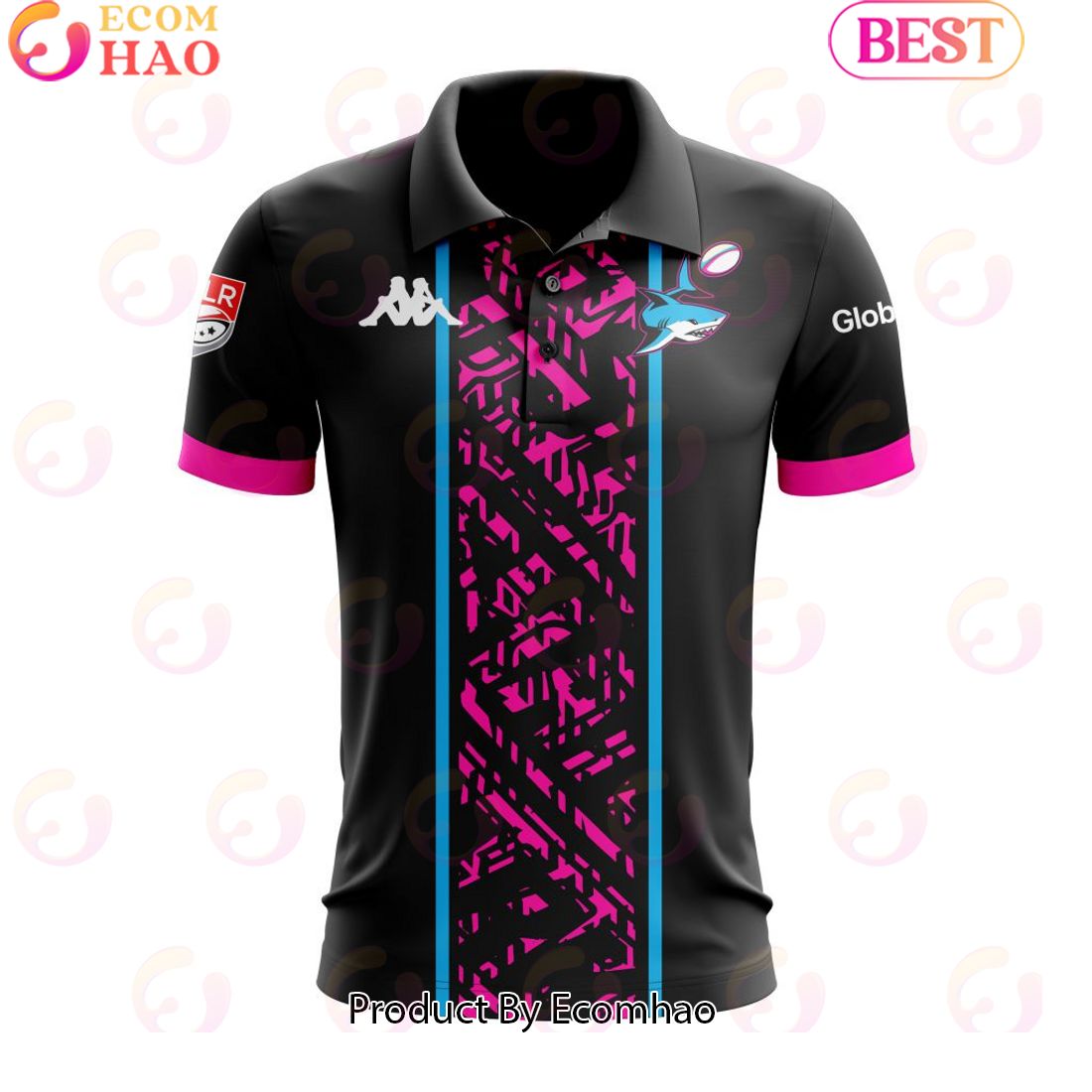 MLR Miami Sharks Personalized 2024 Away Polo Shirt