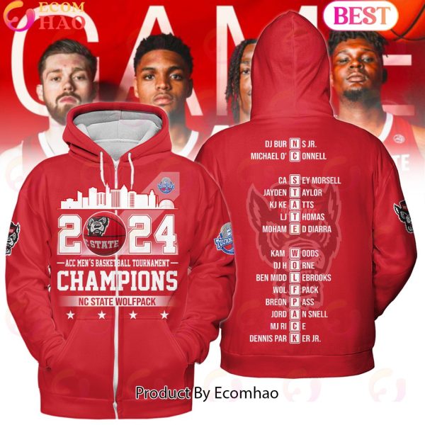 2024 ACC Men’s Basketball Tournament Champions NC State Wolfpack Hoodie