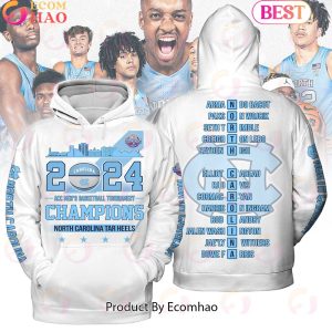 2024 ACC Men’s Basketball Tournament Champions North Carolina Tar Heels White Hoodie