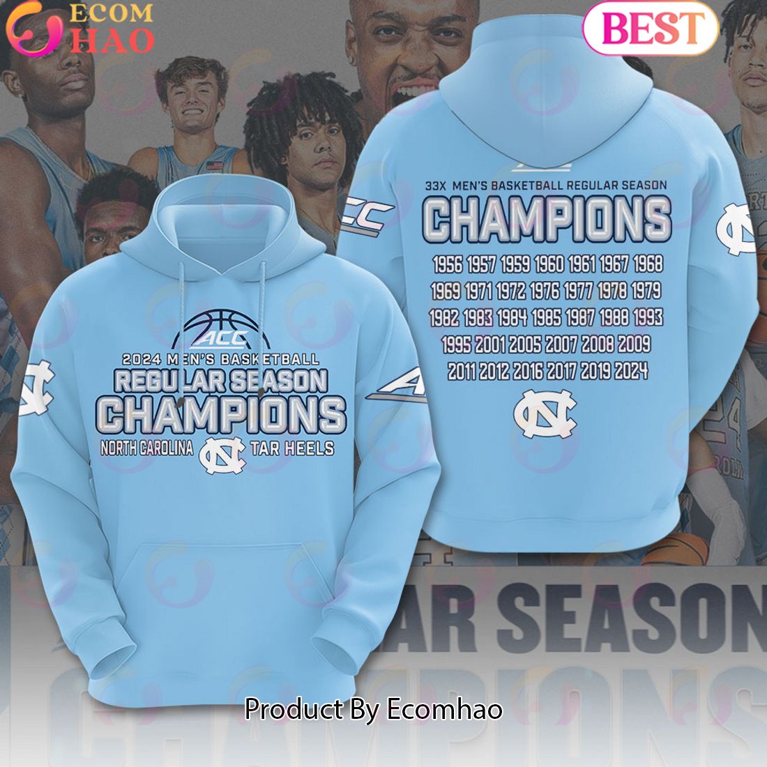 2024 Men’s Basketball Regular Season Champions North Carolina Tar Heels Hoodie