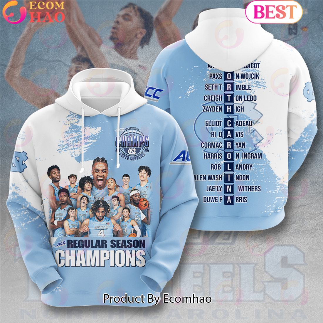 ACC Regular Season Champions North Carolina Tar Heels Hoodie