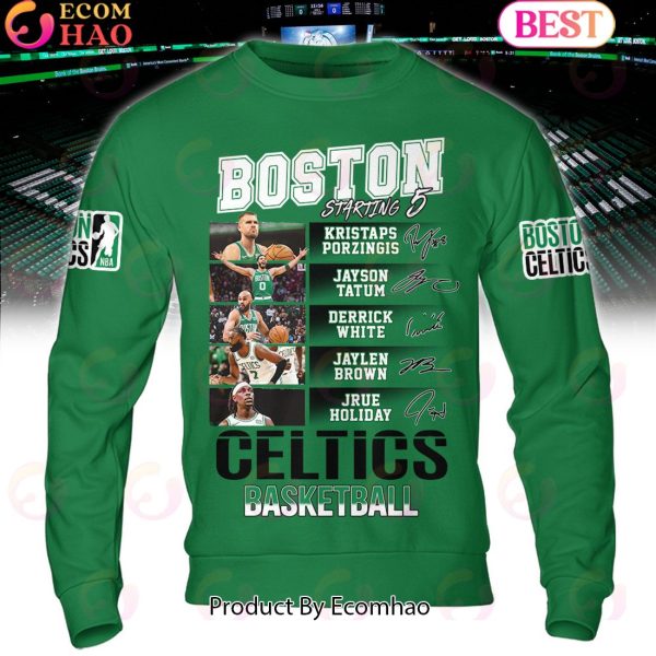 Boston Celtics Basketball Starting 5 Green Hoodie
