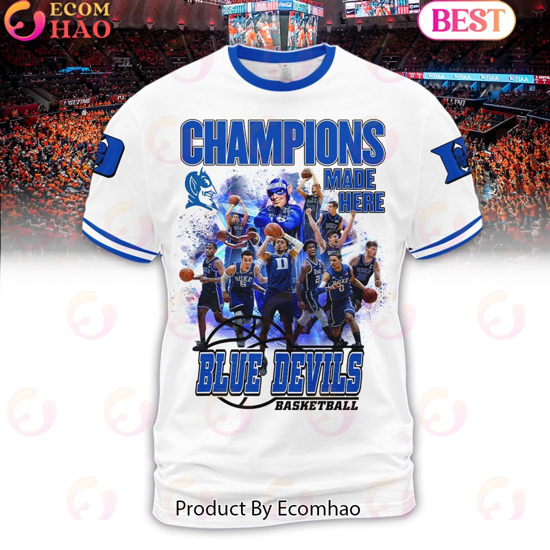 Champions Made Here Blue Devils Basketball White Hoodie