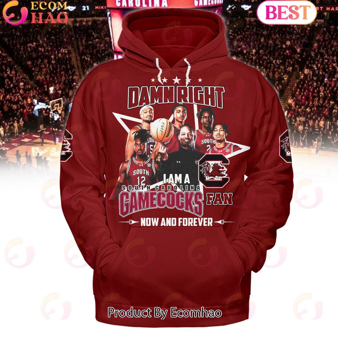 Damn Right I Am A South Carolina Gamecocks Fan Now And Forever Red Hoodie