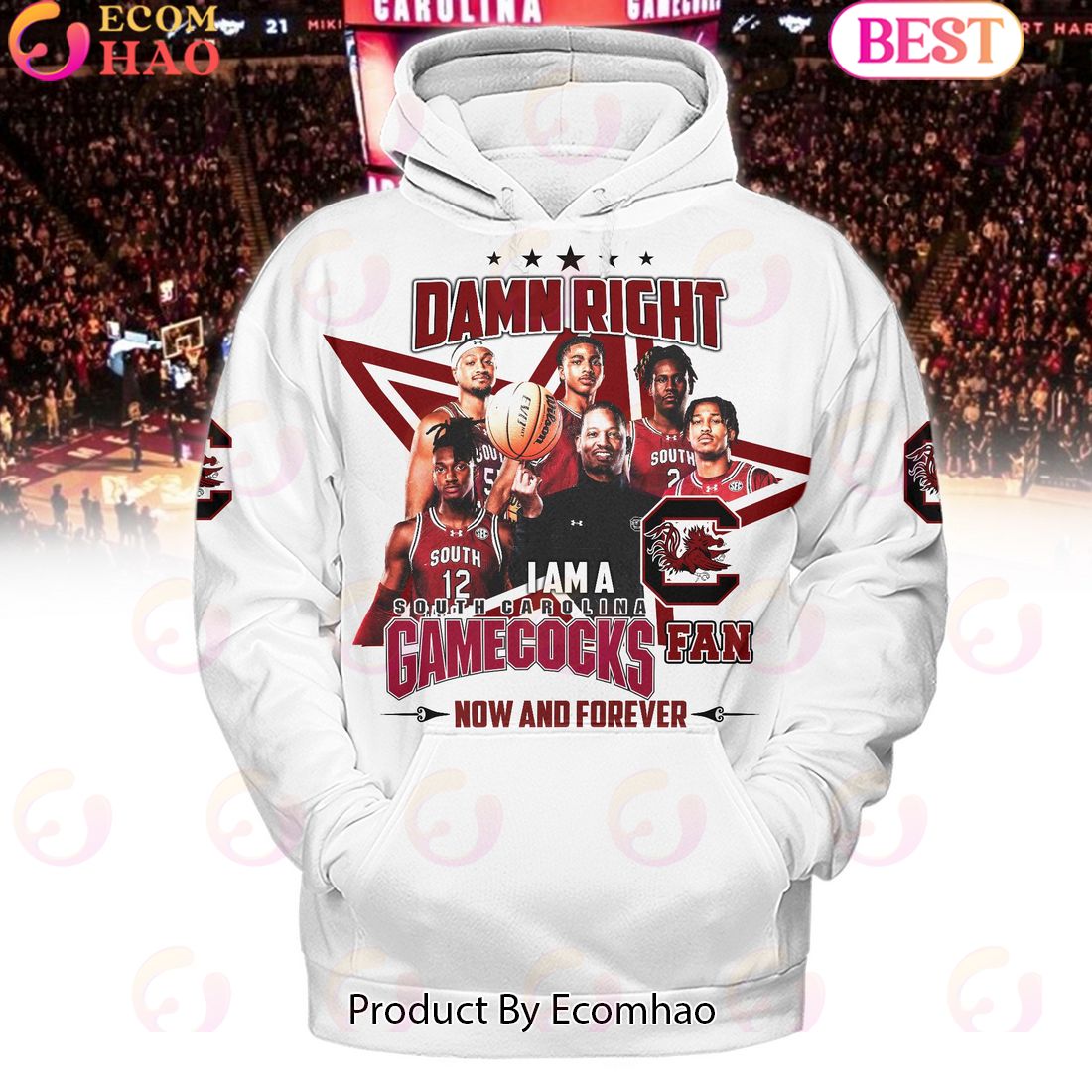 Damn Right I Am A South Carolina Gamecocks Fan Now And Forever White Hoodie