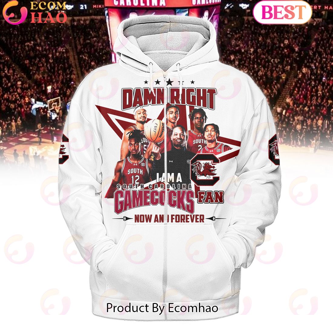 Damn Right I Am A South Carolina Gamecocks Fan Now And Forever White Hoodie