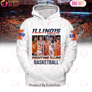 Illinois Fighting Illini Basketball Starting 5 White Hoodie