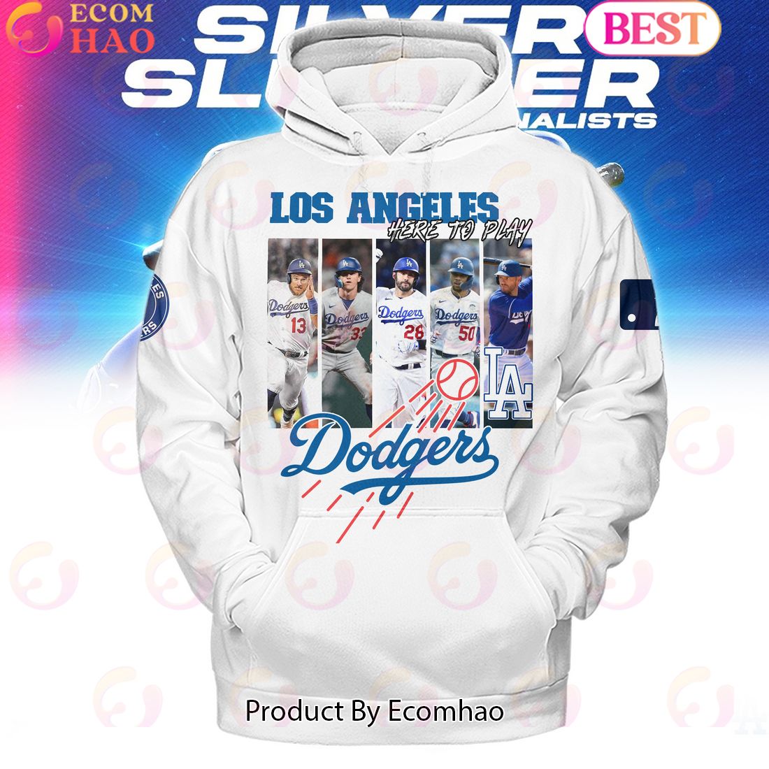 Los Angeles Dodgers Here To Play White Hoodie