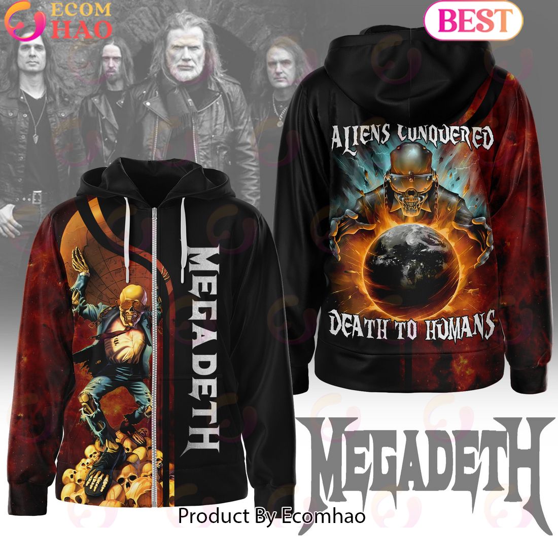 Megadeth Aliens Conquered Death To Humans Hoodie