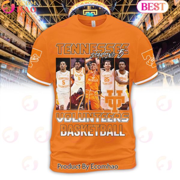 Tennessee Volunteers Basketball Starting 5 Orange Hoodie