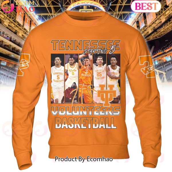 Tennessee Volunteers Basketball Starting 5 Orange Hoodie