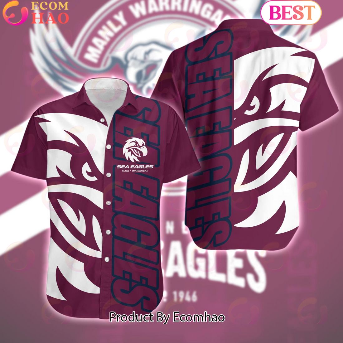 NRL Manly Warringah Sea Eagles Party Hawaiian Shirt