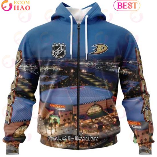 NHL Anaheim Ducks Personalized Arena Skyline Design ST2403 3D Hoodie