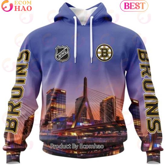 NHL Boston Bruins Personalized Arena Skyline Design ST2403 3D Hoodie