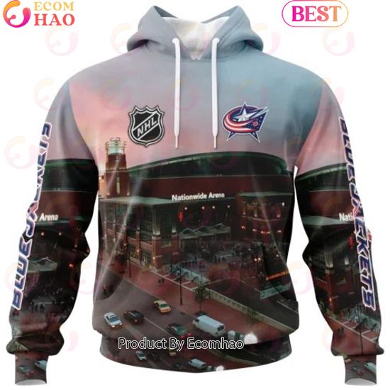 NHL Columbus Blue Jackets Personalized Arena Skyline Design ST2403 3D Hoodie