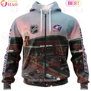NHL Columbus Blue Jackets Personalized Arena Skyline Design ST2403 3D Hoodie