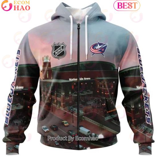 NHL Columbus Blue Jackets Personalized Arena Skyline Design ST2403 3D Hoodie