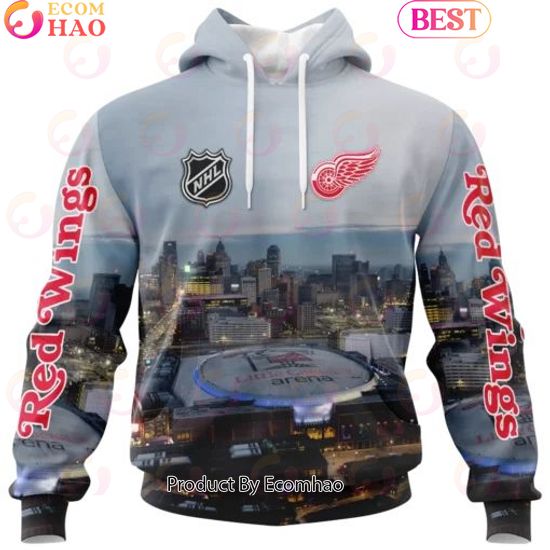 NHL Detroit Red Wings Personalized Arena Skyline Design ST2403 3D Hoodie