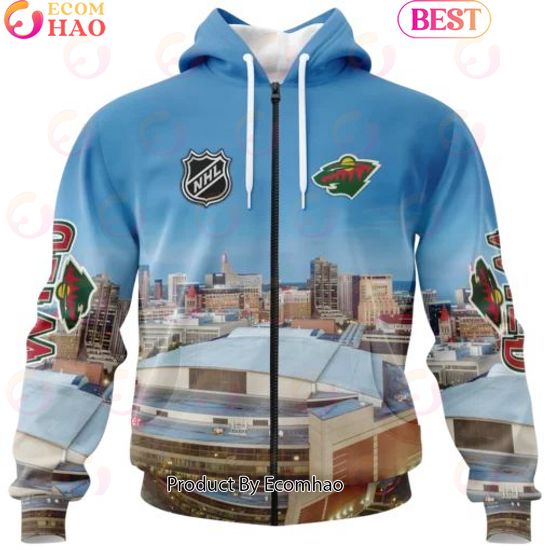 NHL Minnesota Wild Personalized Arena Skyline Design ST2403 3D Hoodie