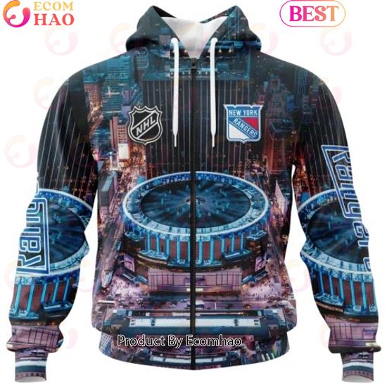 NHL New York Rangers Personalized Arena Skyline Design ST2403 3D Hoodie