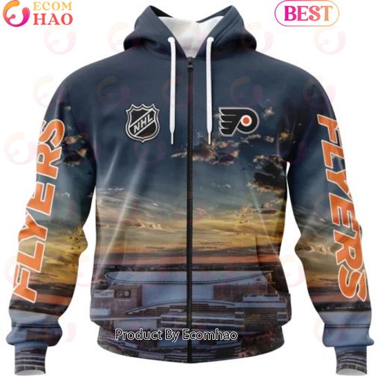 NHL Philadelphia Flyers Personalized Arena Skyline Design ST2403 3D Hoodie