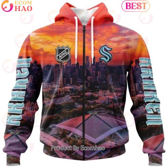 NHL Seattle Kraken Personalized Arena Skyline Design ST2403 3D Hoodie