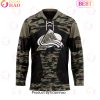 NHL Columbus Blue Jackets Personalized Camo Hockey Jersey Honoring Veterans