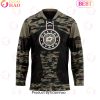 NHL Columbus Blue Jackets Personalized Camo Hockey Jersey Honoring Veterans
