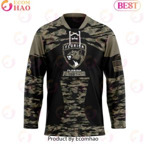 NHL Florida Panthers Personalized Camo Hockey Jersey Honoring Veterans