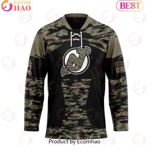 NHL New Jersey Devils Personalized Camo Hockey Jersey Honoring Veterans