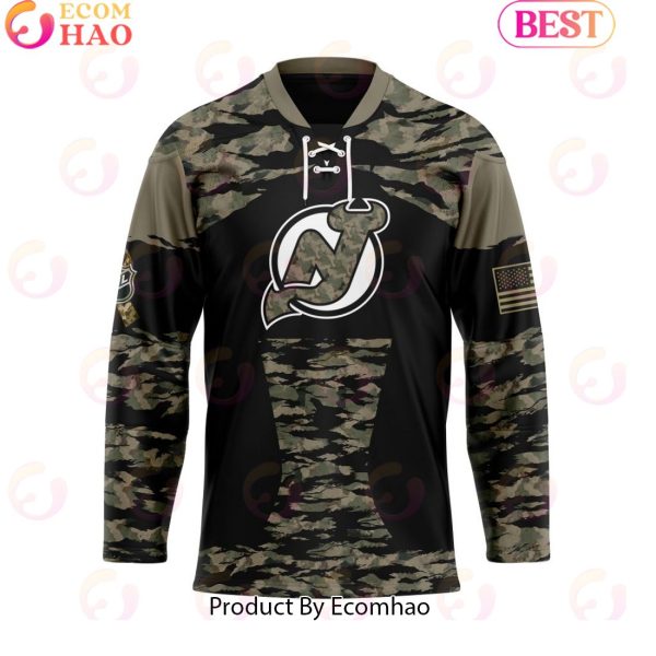 NHL New Jersey Devils Personalized Camo Hockey Jersey Honoring Veterans