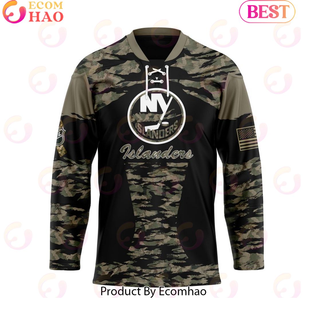 NHL Seattle Kraken Personalized Camo Hockey Jersey Honoring Veterans