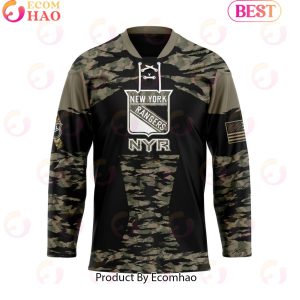 NHL New York Rangers Personalized Camo Hockey Jersey Honoring Veterans