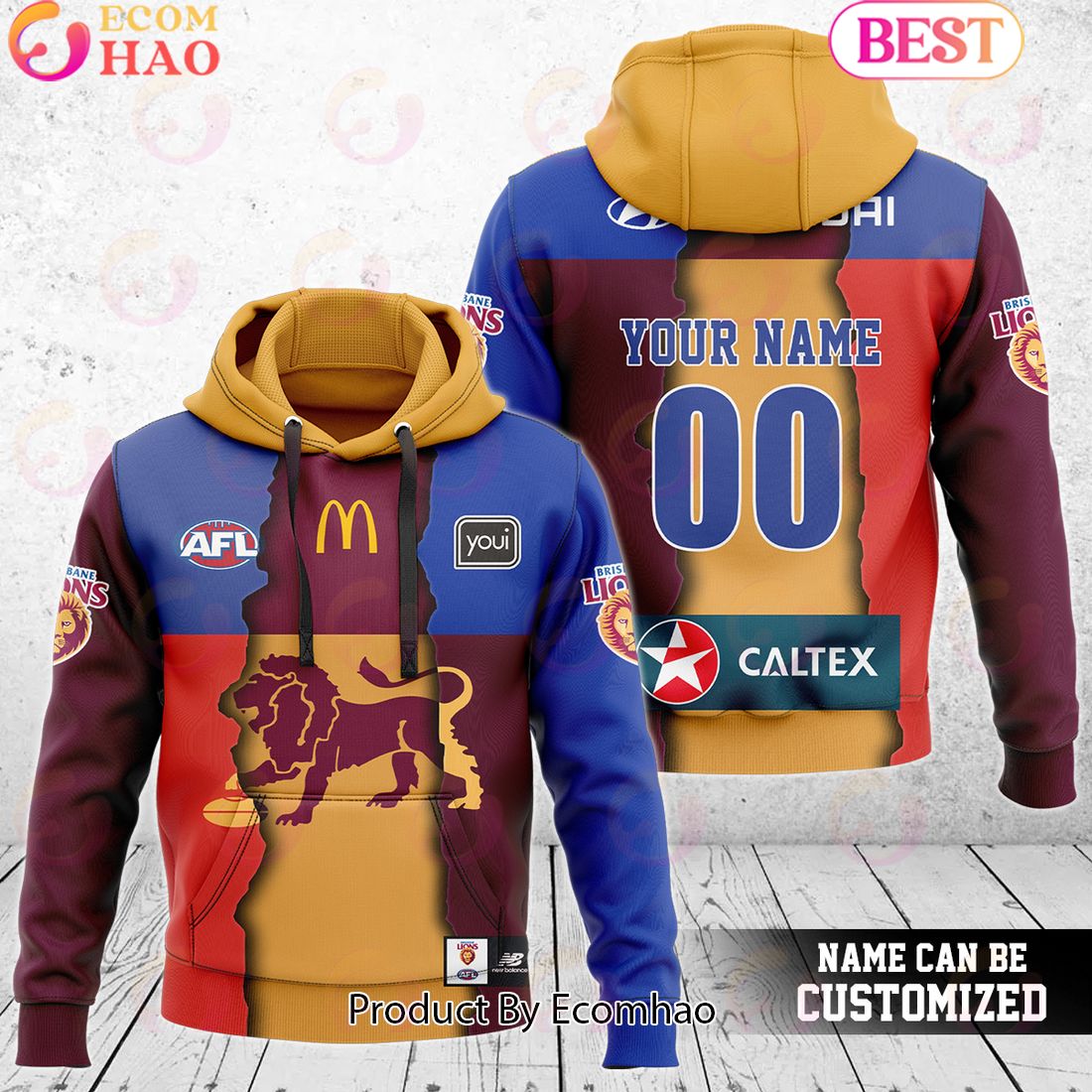 Brisbane Lions – AFL 2024 Mix Guernseys Combo Hoodie Pants Limited Edition