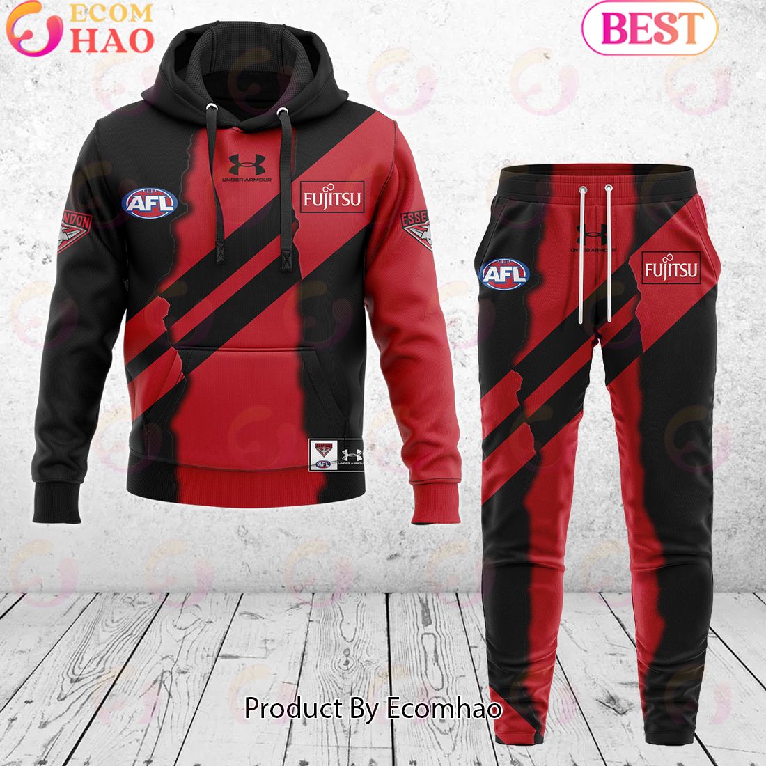 Essendon Bombers – AFL 2024 Mix Guernseys Combo Hoodie Pants Limited Edition