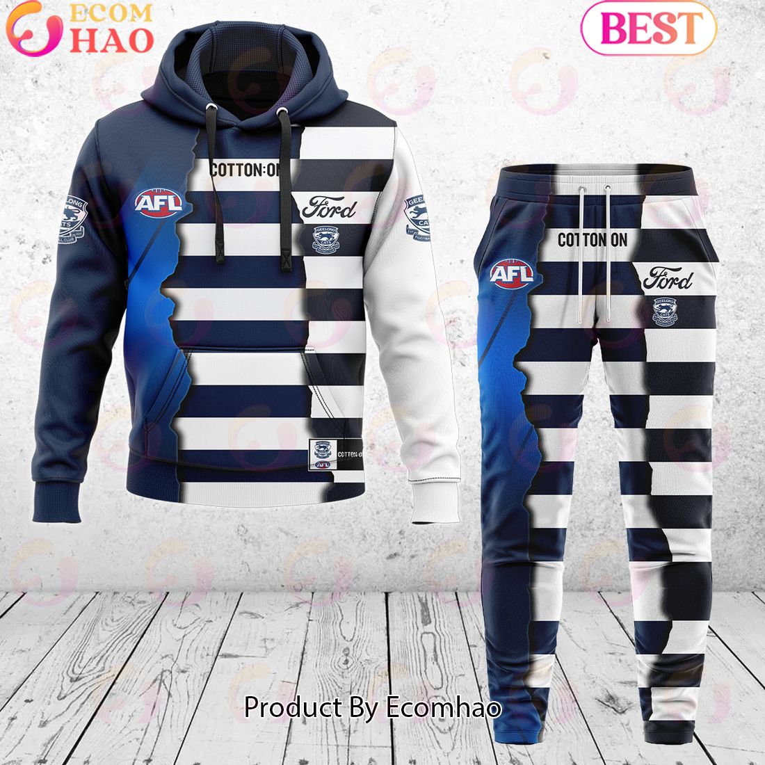 Geelong Cats – AFL 2024 Mix Guernseys Combo Hoodie Pants Limited Edition