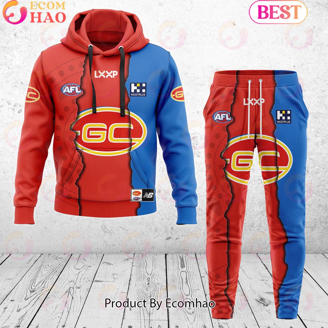 Gold Coast Suns – AFL 2024 Mix Guernseys Combo Hoodie Pants Limited Edition