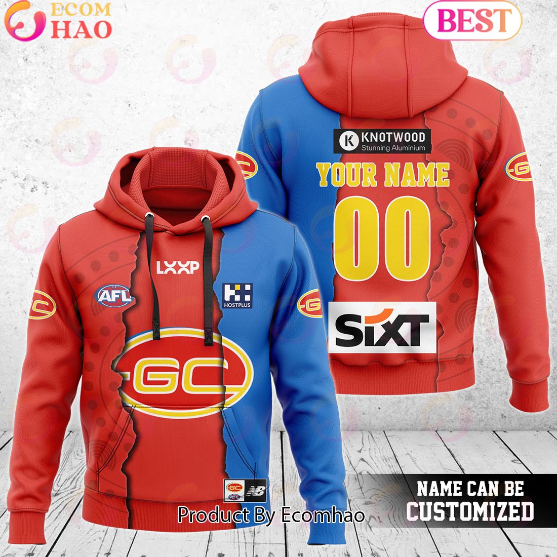 Gold Coast Suns – AFL 2024 Mix Guernseys Combo Hoodie Pants Limited Edition