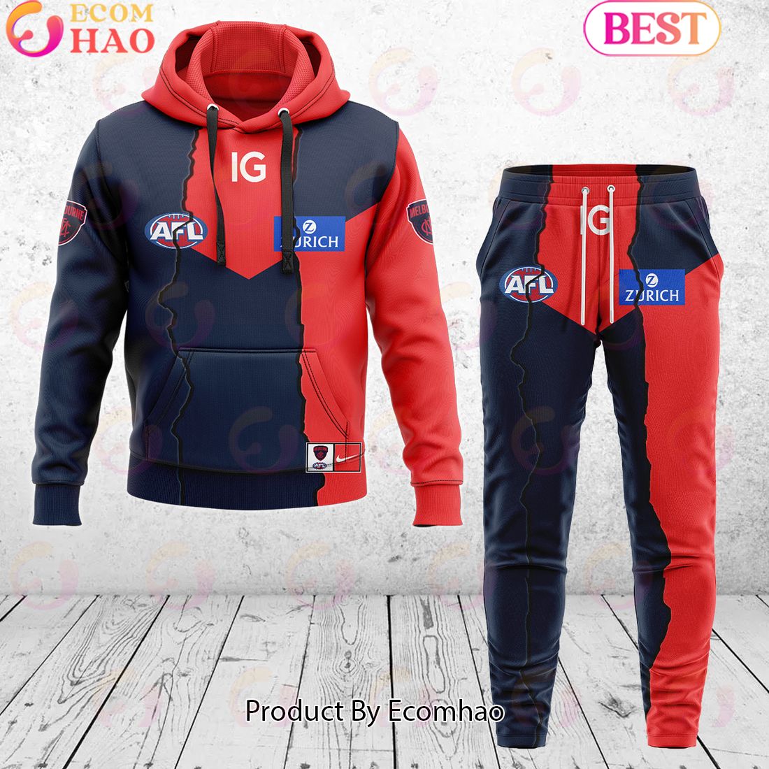 Melbourne Demons – AFL 2024 Mix Guernseys Combo Hoodie Pants Limited Edition