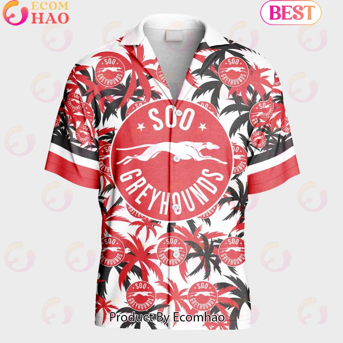 Personalized OHL Sault Ste. Marie Greyhounds Away Jersey Color Hawaiian Shirt