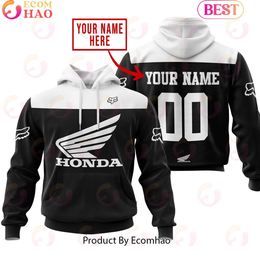 Limited Edition Custom Name Racing Honda Hoodie