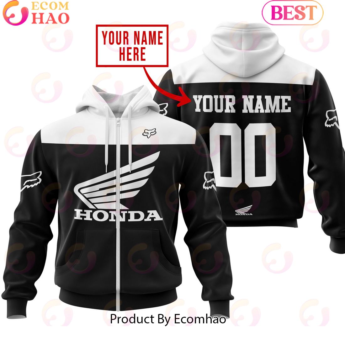 Limited Edition Custom Name Racing Honda Hoodie