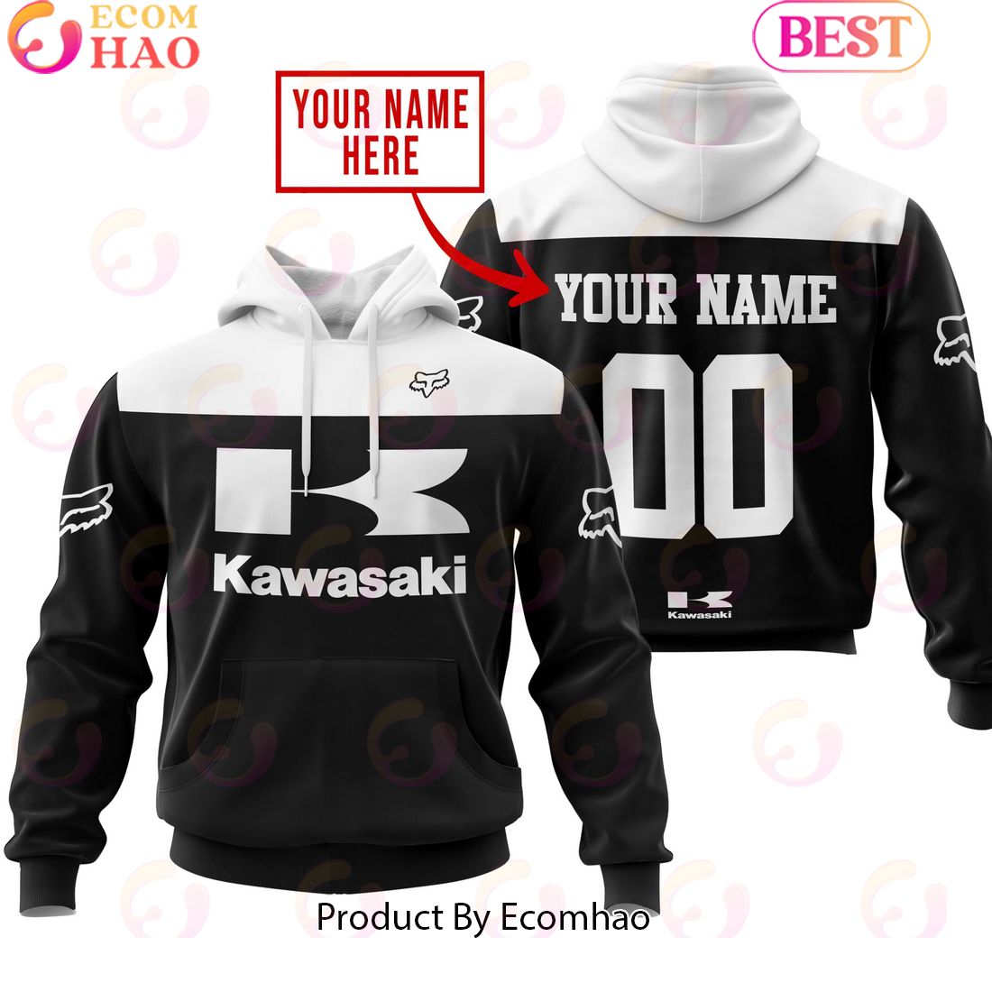 Limited Edition Custom Name Racing Kawasaki Hoodie