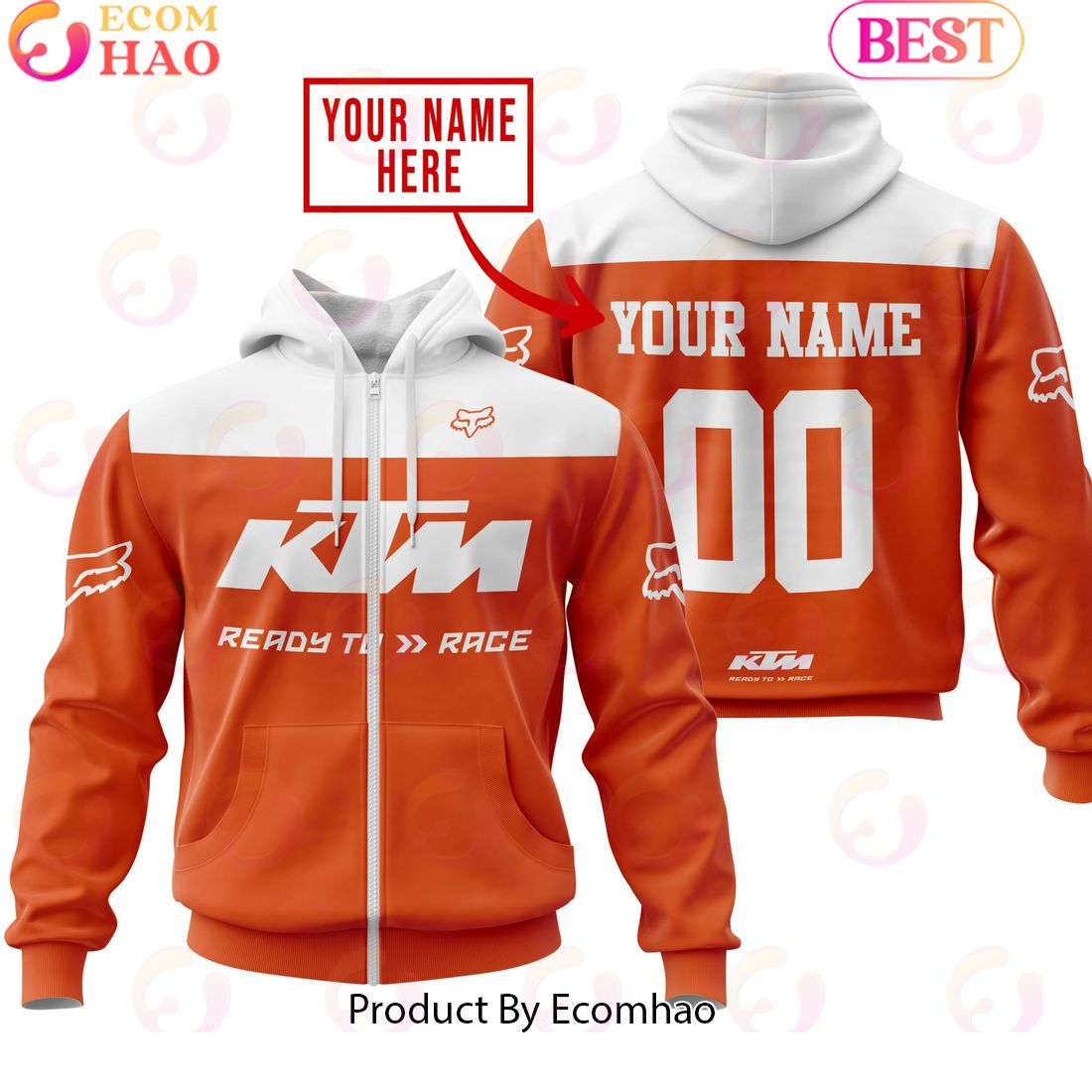 Limited Edition Custom Name Racing Ktm Orange Hoodie