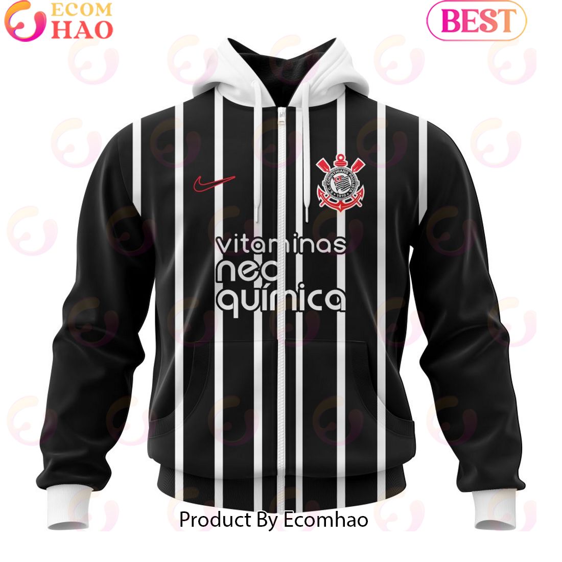 Serie A Corinthians Personalized 2023 Away Kits 3D Hoodie